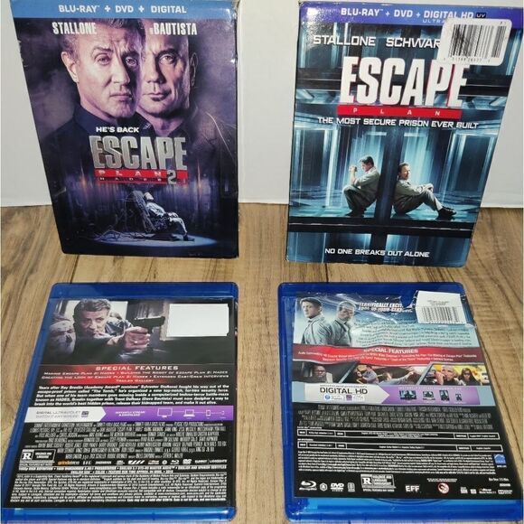Escape Plan & Escape Plan 2 Hades Movies [ Blu-Ray / DVD / Digital ] - Picture 2 of 6